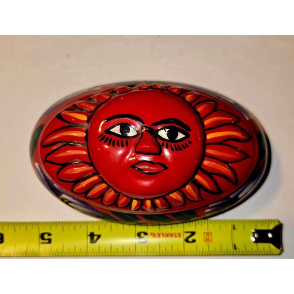 Hand-Painted Ceramic Sunflower Design Oval Trinket Box With Lid - Picture 8 of 9